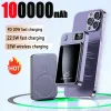 Banque 2024 Hot 100000mAh Power Power Bank Magnetic Qi PORTABLE POWERBANK TYPE C CHARGEUR FAST pour iPhone15 14 13 Samsung Macsafe