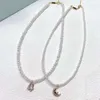 Collane Simple a sospensione Simple iniziale Designer di sospensione per il girocollo del girocollo a pendente iniziale Starlight Sugar Pearl Neckla Star Moon Sweet Dream Pearl Neck Femmina femmina