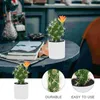 Fleurs décoratives Small Bonsai Simulation cactus plantes succulentes plantes plantes plantes artificielles en plastique en plastique en pot