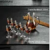 Bar Tools 7-piece Chinese handmade glass DECANTER WHITE WIN glass set elegant WIN DECANTER with machine plug and 6 exquisite glass pieces 240426