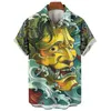 Camisas casuais masculinas tendências da moda Harajuku Casual Manga curta Casual Social Vintage Hawaiian Shirt Dragon Gifts Holiday Beach Y2K Cartoon Roupas 240424