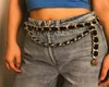 Femme Vintage Alloy Metal Chain Belt Women Fashion Fashion Flannel Flannel Gold Belt Ladies exagérée Velvet Taies Chain de chaîne261F9802704