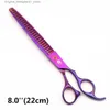 Hår sax Purple Dragon 7.0-tums 8,0-tums Pet Beauty Clipper Professional Cat and Dog Curly Hair Clip Z3005 Q240426