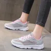 Casual Shoes Tennis For Women 2024 Solid Mesh Breathable Non Slip Lace Up Woman Platform Sneakers Ladies On Offer