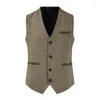 Gilet masculin 2024 printemps et automne coréen décontracté couleur solide à la mode à la veste à poitrine simple style veste