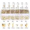 920Pcs Champagne Rhinestones for Nails Gold Bling Nail Art Jewelry Flat Back Mixed Sizes GoldDiamond Gem Stone 240425