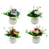 Decorative Flowers Artificial Potted Flower Elegant Plants For Home Office Decor 5 Head Table Centerpiece Indoor