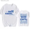 Męskie koszulki MACC Miller Self Care T-shirty ciężkie psychologiczne swobodne męskie T-shirt krótkie rękawy Letnie Spring Hip Hop Street Ubranie Q240425