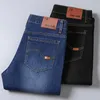 Jeans maschili classici jeans neri jeans sacca per gamba dritta più pantaloni comodi pantaloni scuri adatti per papà pantaloni sottili2404