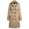 Designer Women's Jacket Women's Trench Coat Jacket and Autumn Midi Trench Coat Korean Fashion Fall/Winter Clothing Belt