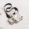 Axelväskor söta ko mini crossbody väska för kvinnor 2024 kawaii canvas kvinnlig student liten messenger koreanska mode telefon plånböcker