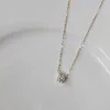 High Quality 925 Sterling Silver 6mm Moissanite 24K Gold Plated Womens Necklace Jewelry