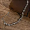 Enkelbanden waterdicht 14K witgoud Cubaanse tarweketen Anklet armbanden voor mannen zomervakantie strand voet geschenken sieraden lengte verstelbare otk6h