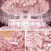 Decorative Flowers 180CM 135 Heads Artificial Cherry Blossom Fake Silk Flower Vine Wall Hanging Garland For Wedding Arch Home Decoration