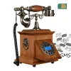 Accessoires Téléphone sans fil GSM SIM Carte fixe sans fil fixe antique Rétro Fixe Retro Téléphone Home Hotel Hotel Wood Metal For Elder Appeler