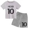 Kids Super Soccer Star No.10 Imprimer 2pcs T-shirtspants Sports Costumes 3-14 ans Boys Girls Idol Streetwear Childre