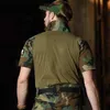 Taktyczne koszulki męskie wojskowe koszulka bitewna wojskowa kamuflaż odporny na łzę kolorowy garnitur na zewnątrz polowanie na zewnątrz i t-shirt 240426