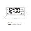 Desk Table Clocks 8001-EN Multifunctional Digital Clock LED Brightness Adjustable Temperature Humidity Displaying Alarm Clock with Dual Alarms