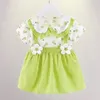 Summer Baby Girl Dress Bolle Collar Princess Costume Wedding Birthday Party Outfit Abbigliamento per bambini Bambini adorabili A1087 240426