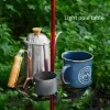 Tools Sundick Outdoor Pole Table, Portable Round Paraply Pole Tables, Lamp Pole Mount Hollow Tray, Coffee Teapot Cups Drink Holder