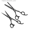 Hår sax Wmark ng-PS002A/B Professional Barber Scissors 6.0-tums Barberverktyg 9Cr Flat Teeth Thin ScoSors Hair Salon Sessors Q240426