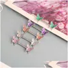 Labret, Lip Piercing Jewelry Labret Atacades Rings Butterfly Rings 5 Cores 16mm 14g Body Body Piercings Bar for Women 230906 DR DHKID