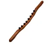 Nya 8 pärlor Gua Sha Massage Stick Carbonized Wood Back Body Meridian Scrapping Therapy Wand Muskel Relaxande Akupunktur Massager