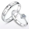 Bands 2pcs Luxury Zircon Heart Couple Rings for Women Men Forever Endless Engagement Anello nuziale Charm Charm