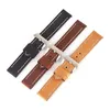 Registres accessoires watchband universel rétro bown noir en cuir authentique en cuir 20 mm 22 mm 24 mm