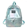 Backpack Style Yogodlnss impermeáveis a laser Backbag Mulheres Bolsa de ombro de Bolsas Holográficas Preppy Sacos Escolares Para Adolescentes Viagem