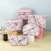 Korean Style Art Splash Cosmetic Bag Large Capacity Light Pink Portable Travel Toiletry Storage Bag Pu Waterproof Cosmetic Bag