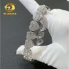 Bracelete de hip hop Coração Baguete Corte S925 VVS de prata Moissanite Diamond Iced Out Chain Chain Bracelet