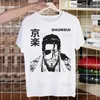 T-shirt maschile candeggina zaraki kenpachi kurosaki ichigo magliette per ragazzi o-collo slve slve slve regolare altezza da uomo normale maschi hip-hop maglietta t240425