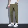 Summer Casual Men Green Orange Straight Fit Pants Classic Cotton Cargo Pants Brand Clothing Male Work Wear Full Length Trousers 240422