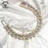 Heavy Hip Hop Big Size 925 Silver 10k Solid Yellow Gold Mossanite Chain 18mm Vvs1 Lab Grown Diamond Iced Out Cuban Link Bracelet