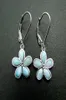 Natural Larimar Bijoux Fleur Bouteille d'oreille Bijoux en argent Boucles d'oreilles en argent 100 925 Bijoux en argent sterling pour girl039S EarRrin6261002