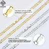 Strands Rintin 18K gold 925 sterling silver 3mm/5mm Italian diamond cut Cuban Link Curb chain necklace suitable for women and mens jewelry SC60 240424
