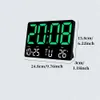 デスクテーブルクロック9.76インチデジタルウォールクロックリモートコントロール温度日付自動調光テーブルクロックプラグイン使用12/24H電子LED目覚まし時計