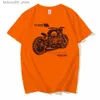 Męskie koszulki Summer Mense Oversifed T-Shirt Classic Motorcycle Retro R100 RS Wydrukowane Top Hip-Hop Boy Cycling T-shirt Q240426