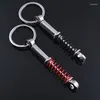 Keychains Absorber Keychain Metal Spring Piston Shape Key Chain Car Auto Part