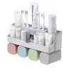 Toothbrush Holders AODMUKI Tootbrush Holder Tootpaste Squeezer Dispenser Bathroom Accessories Set Bathroom Storage Box Home Furnishings 240426