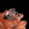 Anillos de pulpo de acero de titanio Gótico Monster Monster Punk Tentáculos Punk Anillo Tamaño ajustable Joya de joya AB199