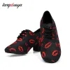 Boots Red Lips Jazz Dance Shoes Femme Talon 3 / 5cm Girls Ballroom Modern Tango Performance Pratiques de danse Chaussures en gros