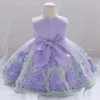 サマーウェディングフラワーガールズドレス幼児バプテスマ1誕生日ドレスベビーガール服プリンセスウェディングレースパーティーキッズコスチューム