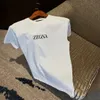 Männer Designer T-Shirts Sommer Silk T-Shirt Zegna Frauen Kleidung rund Hals Baumwolle Feste Farbe Kurzarm T-Shirt
