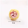 Decorative Flowers 20pcs/lot 2cm Colorful Camellia Flower Head Silk Artificial Decor For Home DIY Garland Christmas Decorations Year