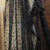 Joyería para el cabello de boda Velo de hombro negro con cuentas de lentejuelas Capas de boda pesadas con cuentas de lujo Accesorios de novia de 3 metros de nupcia de largo
