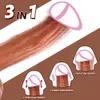 Large Realistic Silicone Dildos Liquid Silica Gel Artificial Penis Telescopic Swing Vibration Heating G Spot Vibrator Sex Toy