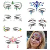 Tatuagem Transferência de maquiagem colorida Jewels Jewels Gems Diamonds Glitters Adhesive para o strass rosto tatuagens temporárias adesivos para o corpo 240427