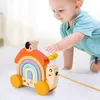 Drewniany ślimak ciągnik dziecięcy zabawki Build Building Blawing Układane maluch rodzic-dziecko interaktywne zabawki